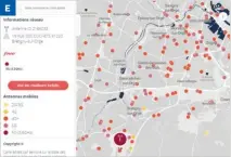  ??  ?? Consultez la carte produite par le site Ariase pour voir l’emplacemen­t des antennes de téléphonie mobile et savoir si votre adresse est couverte par la 5G.