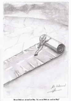  ?? FOTO: OBDENBUSCH ?? Diese Zeichnung stammt von einem irakischen Flüchtling. Er will seinen Weg machen.