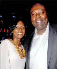  ??  ?? Phyllis Dickerson with Little Rock Police Chief Kenton Buckner at the Alex Bugnon concert