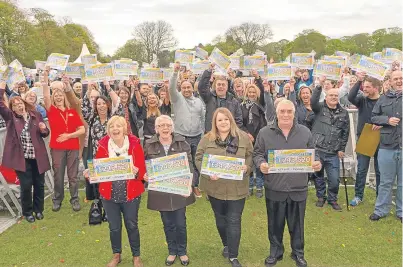  ?? Picture: Sarah Burns. ?? Lucky Postcode Lottery winners from Kirkcaldy including front, from left, Lorraine Reilly, Elizabeth Smith, Katy Honeyman and George Wight.