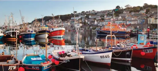  ??  ?? ABOVE Colourful boats lined up in Newlyn Harbour, Cornwall – British fishermen need your business