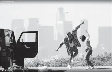  ?? Discover Los Angeles ?? THE CAMPAIGN features a music video that will play on the social media sites for Discover Los Angeles, the tourism board for the region. It shows people hugging, dancing and skateboard­ing near iconic tourism spots.