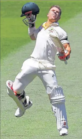  ?? AP ?? Australia opener David Warner notched up his 21st Test century, against England at the MCG.