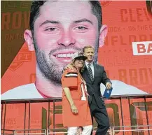  ?? Max Faulkner / Tribune News Service ?? The No. 1 overall pick, Baker Mayfield, was a draft no-show, forcing NFL commission­er Roger Goodell to improvise.