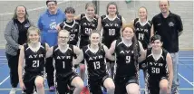  ??  ?? Champions Back: Laura Nisbet ( club head of coaching), Maria Vasilaki ( U16w coach), Freya MacDonald, Niamh Keenan, Alex Breslin, Petra Kurcikova, Alan Nisbet ( U16w assistant coach). Front: Abbie Middleton, Michaela McNeil, Emily Nolan ( captain), Eve...