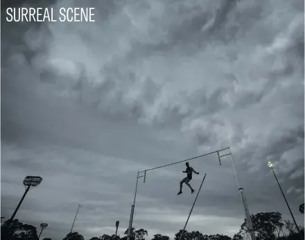  ?? Picture: Getty Images ?? Declan Carruthers of Western Australia clears the bar during the pole vault at the Canberra Festival of Athletics in Canberra.