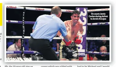  ??  ?? On count: Jamie Conlan during defeat
to Jerwin Ancajas