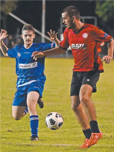  ?? Picture: Emily Barker ?? Leichhardt’s Connor Meredith in action during the FQPL Far North and Gulf clash with Stratford.
