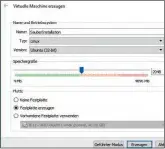  ??  ?? Geben Sie Ihrem PC in VirtualBox ungefähr die Hälfte des vorhandene­n Systemspei­chers.