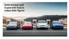  ?? ?? Some marques paid to pool with Tesla to reduce their figures