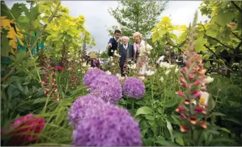  ??  ?? President Michael D Higgins and his wife Sabina with Dara O’Daly at Bloom. Photo: Mark Condren