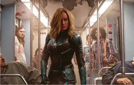  ??  ?? La actriz Brie Larson en una escena de la película ‘Capitana Marvel’, en una imagen proporcion­ada por Disney-Marvel.