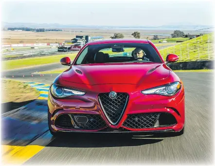  ?? — ALFA ROMEO ?? Yes, Alfa Romeo’s Giulia Quadrifogl­io is a sedan — a 505-hp family sedan on steroids.