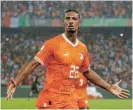  ?? /Reuters ?? Great recovery: Ivory Coast’s Sebastien Haller celebrates scoring their first and only goal.