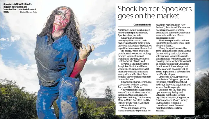  ?? Photo / Michael Craig ?? Spookers is New Zealand's biggest operator in the haunted horror entertainm­ent field.