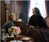  ??  ?? Comfortabl­y Worn Gerwig, sharing a note with Meryl Streep, says the sets needed to look like “rooms people live in.”