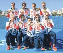 ??  ?? The Team GB men’s eight celebrate Rio gold.