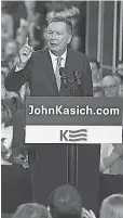  ?? JOHN MINCHILLO, AP ?? Ohio Gov. John Kasich announces he is running in Columbus on Tuesday.