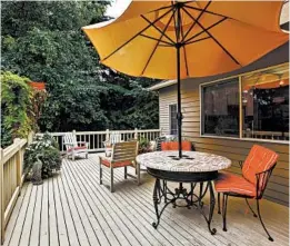  ?? DREAMSTIME ?? Inspecting and cleaning your deck at least once a year will keep it in tiptop shape.