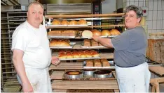  ?? Foto: Peter Stöbich ?? Mit ihrer vor 60 Jahren gegründete­n Bäckerei kämpfen Andrea und Christian Hornik ums Überleben.