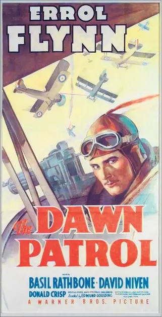  ?? Images from the Mike Kaplan Collection ?? A POSTER of “The Dawn Patrol” in “The Art of the Movie Poster” installati­on at LACMA.