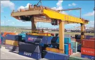  ?? PROVIDED TO CHINA DAILY ?? Containers are stored at a railway container freight center in Manzhouli, Inner Mongolia autonomous region.