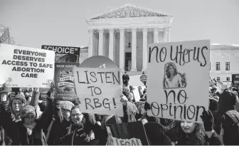  ?? Olivier Douliery / Abaca Press / Tribune News Service ?? Supporters of legal access to abortion, as well as anti-abortion activists, will be watching to see whether the Supreme Court decides to hear abortion-related cases.