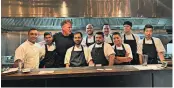  ??  ?? It was no kitchen nightmare when Gordon Ramsay dined at Cassia Indian Restaurant in Auckland CBD. He charmed the staff. From left: Head chef Sid Sahrawat, Sunil Kumar, Ramsay, Sachin Kumar, Kial Scott Portsmouth, Yazmin Frias Aguayo, Benjamin Andrew Ross Rowan, Jong Hung Lee, Kelvin Bernard Brown, Nishant Arora.