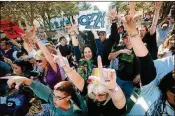  ?? BRUCE R. BENNETT/PALM BEACH POST PHOTOS ?? Fans cheered before Ozzy Osbourne arrived to accept the key to the city from West Palm Beach Mayor Lois Frankel in 2010.