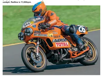  ??  ?? Right: Pietro Laverda on the V6 during demonstrat­ions at Sydney's Eastern Creek in 2017: a glorious sound!