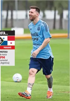  ?? ?? EL ASTRO argentino en un entrenamie­nto de su Selección