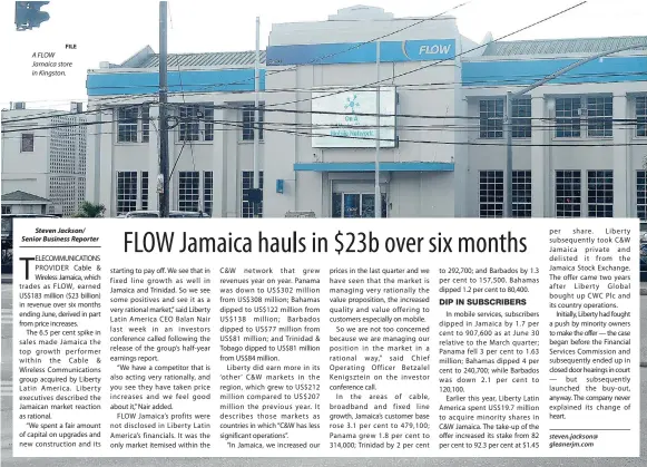  ?? FILE ?? A FLOW Jamaica store in Kingston. Steven Jackson/ Senior Business Reporter