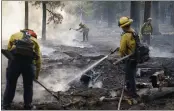  ?? JAE C. HONG — THE ASSOCIATED PRESS ?? Firefighte­rs put out hot spots near South Lake Tahoe on Wednesday.