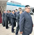  ??  ?? Kim Jong-un arriving at Singapore Internatio­nal airport yesterday