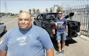  ?? PICTURE: MICHAEL WALKER ?? TAKING A STAND: Tow truck driver Dorian Naidoo, left, and towing company owner Delton Dirks say they are fed up with violence in the industry and have warned that they are prepared if bigger companies try to pick fights with them.