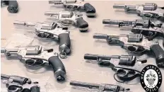  ??  ?? ARSENAL Scores of weapons were found in Edmunds’ home