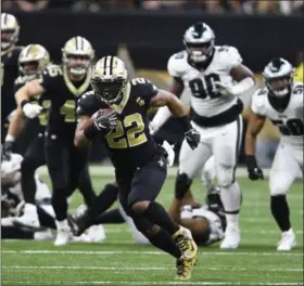  ?? BILL FEIG - THE ASSOCIATED PRESS ?? Saints running back Mark Ingram runs against the Eagles in a divisional playoff football game in New Orleans on Jan. 13.