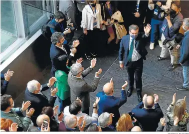  ?? ANTONIO PIZARRO ?? Núñez Feijóo llega ayer a Fibes.