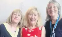  ??  ?? Marianne, centre, with club chair Helen Beacham, left, and Debbie Matthews