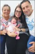  ?? Picture: Chris Davey FM4895688 ?? Carole Lightfoot with Shelley and Paolo Berni and their daughter Lucia Jean