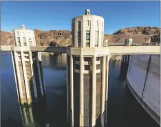  ?? TOMASZ ZAJDA / ADOBE STOCK PHOTO ?? Hoover Dam Intake Towers Closeup. Hoover Dam in Nevada, United States.