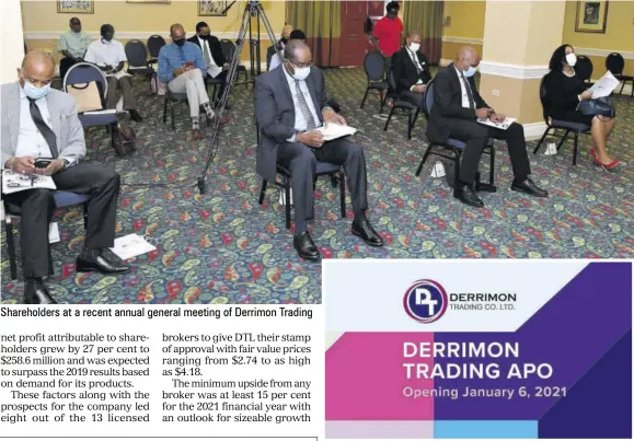  ??  ?? Shareholde­rs at a recent annual general meeting of Derrimon Trading
