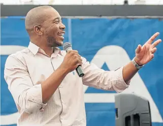  ?? /File picture/ Mark West ?? More support: DA leader Mmusi Maimane says race remains a proxy for disadvanta­ge but in its own redress programme the opposition party will move away from the ANC policy to enrich and re-enrich a selected few.