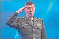  ?? Foto: AP ?? El ministro de Defensa de China, el general Li Shangfu, acusó a EU de imponer reglas de origen desconocid­o. /