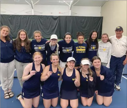  ?? COURTESY PHOTO ?? Mt. Pleasant will compete in the Division 2State Tennis Finals in Midland this weekend. It’s the second-ever appearance in the state finals for the Oilers. They qualified by finishing third in the regional tournament at Midland with a 18 points behind host Midland and Flushing.