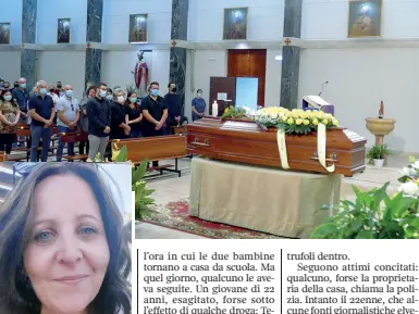  ??  ?? Teresa Scavilli, uccisa in Svizzera Sopra, il funerale a Palù (Sartori) La vittima