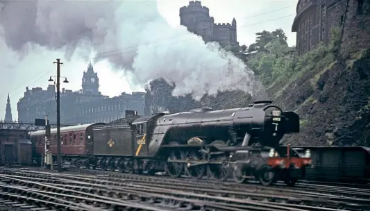  ?? AUTHOR ?? Gresley Pacifics, albeit having undergone some modificati­ons, as shown here with smoke deflectors added, continued to provide sterling service up to the end of steam in the 1960s when some were approachin­g 40 years of age. Here the 1924-built ‘A1’, converted to ‘A3’ in 1941, No. 60052 Prince Palatine, is captured near the home shed of St Margaret’s, Edinburgh, towards the end of its life in 1966.