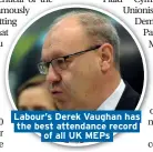  ??  ?? Labour’s Derek Vaughan has the best attendance record of all UK MEPs