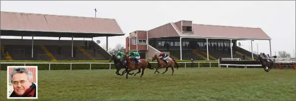  ??  ?? A flashback to the last race meeting in Bettyville, held without spectators on St. Patrick’s Day. INSET LEFT: Michael Murphy, managing director of the racecourse.