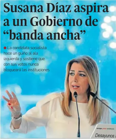  ?? JULIO MUÑOZ / EFE ?? La presidenta de la Junta, Susana Díaz, durante su participac­ión ayer en un desayuno informativ­o en Sevilla.